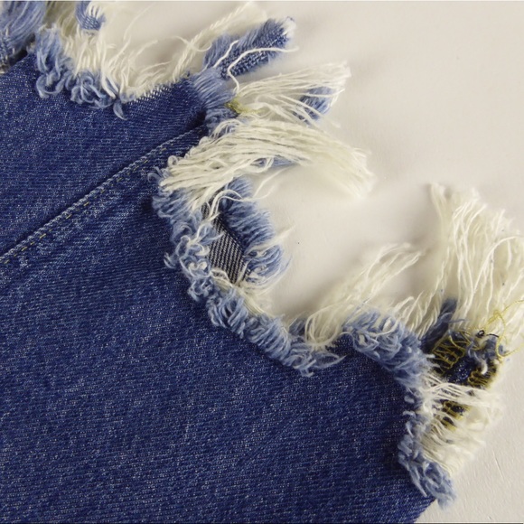 Free People Distressed Cotton Denim Button Front Frayed Hem Jeans NWT Size 24 - Picture 10 of 10